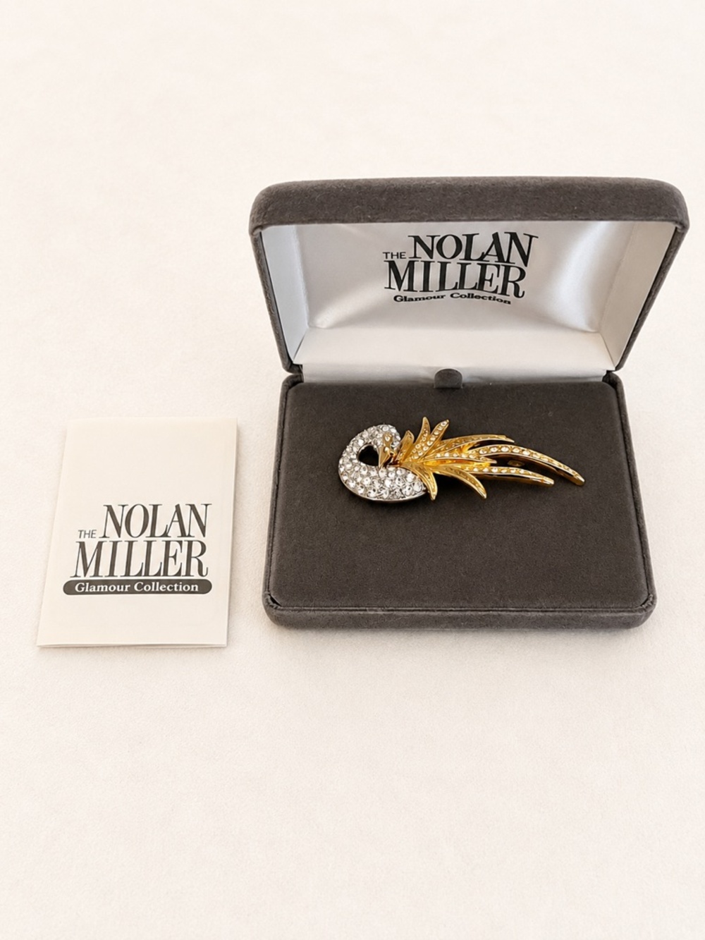 NWOT Vintage Nolan Miller Jonquil & Crystal Bird Pin